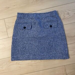 LOFT Blue Tweed Mini Skirt Size 2